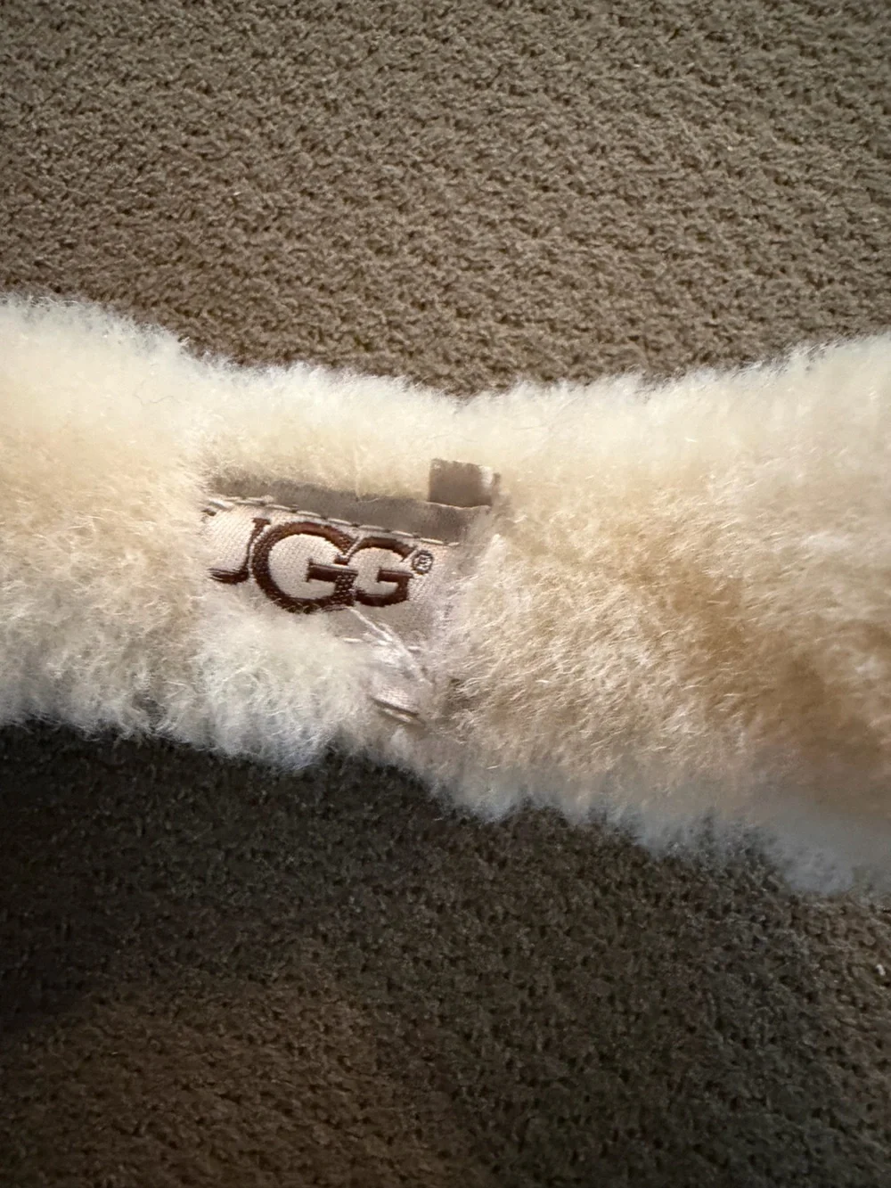 UGG Cream Shearling Ear Warmers with headphone plug-in